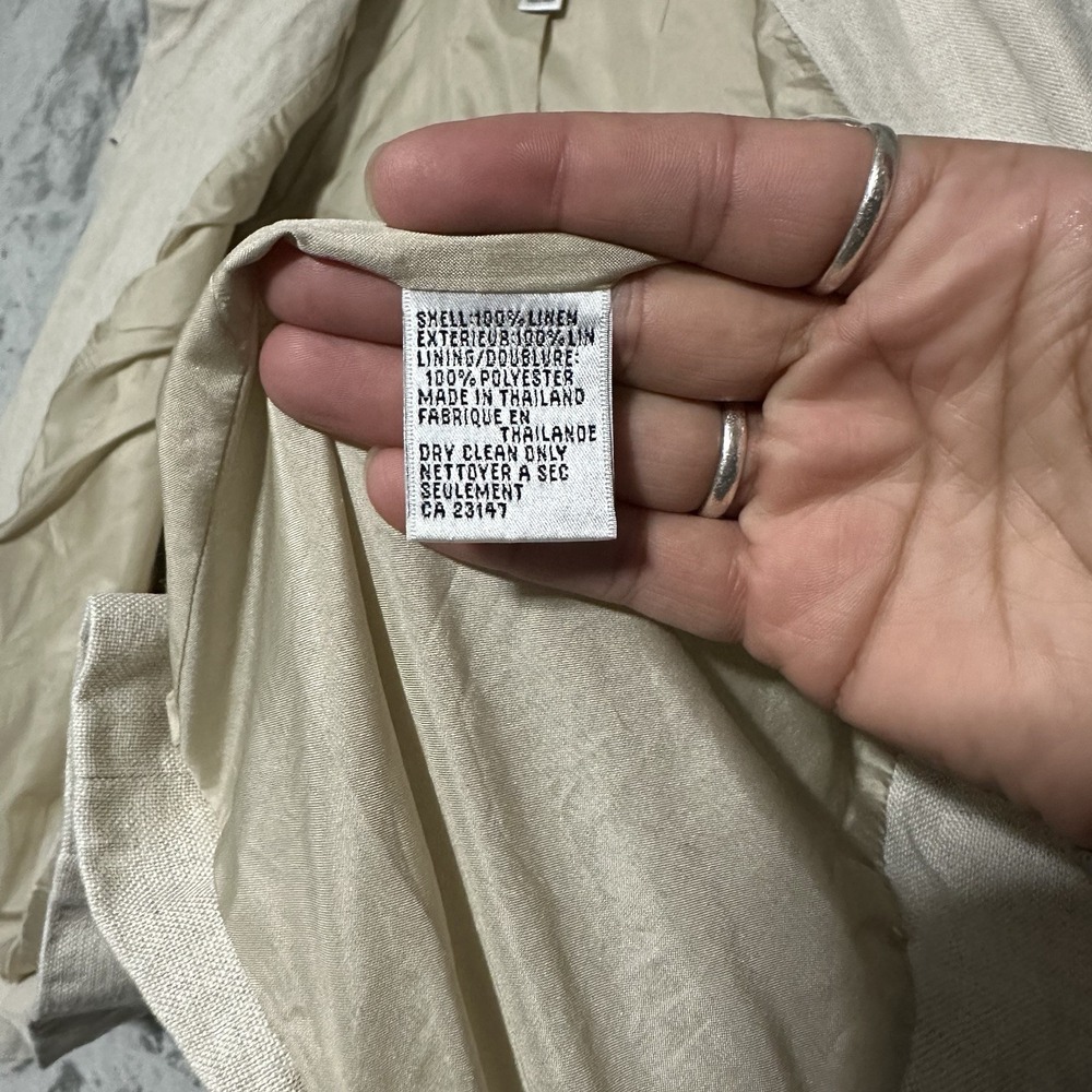 Vintage Talbots Petites 100% Irish Linen Blazer Jacket Womens 4P Ivory Old Money - Picture 10 of 10